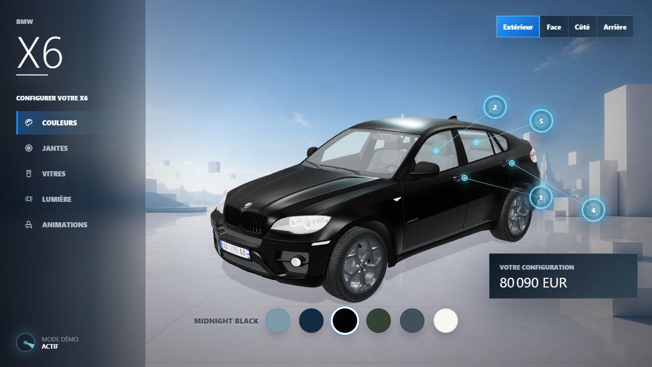 Configurador de vehículos vista previa del proyecto