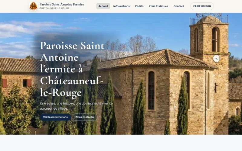 Apercu de la page d'accueil Paroisse Saint Antoine l'ermite