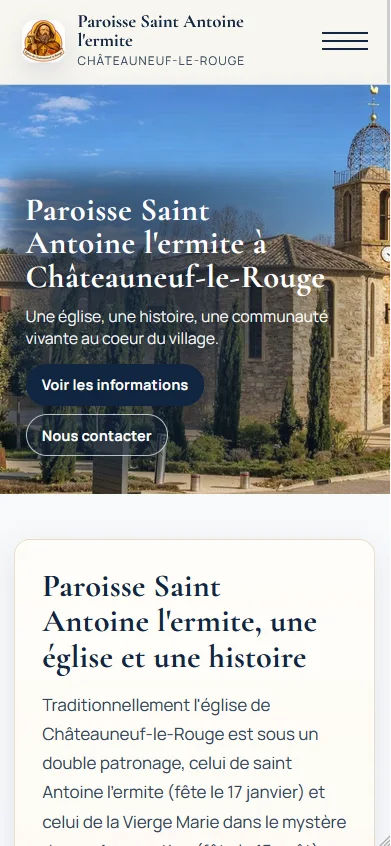 Captura mobile de la pagina de inicio Paroisse Saint Antoine l'ermite