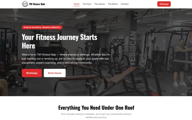 TM Fitness Hub website preview